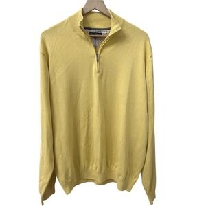 Report‎ Collection Quarter Zip Sweater XXL Yellow 100% Cotton Mock Neck 211334ST